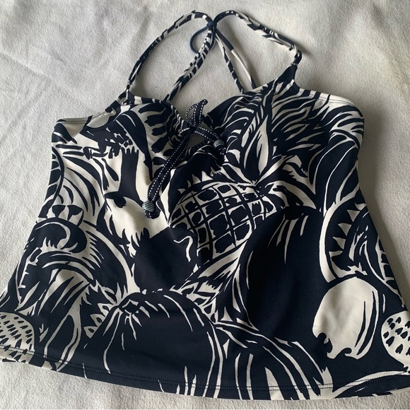 Anne Cole Womens Tropical  Coastal Palm Pineapple Printed  Tankini Top Size 16 - Picture 2 of 8